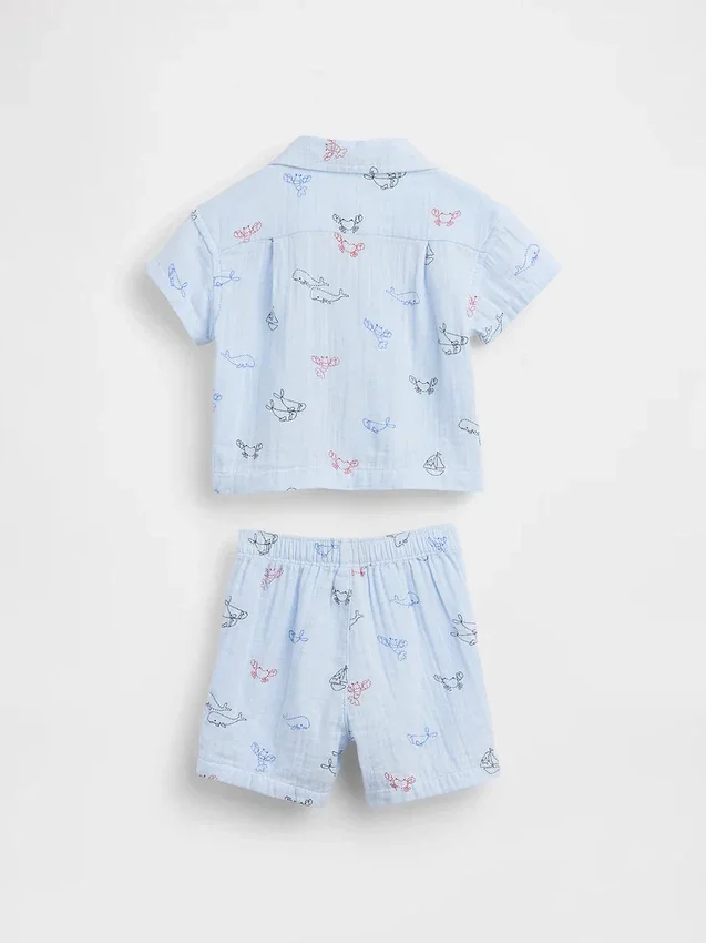 Conjunto de cabana de gasa de algodón para bebé