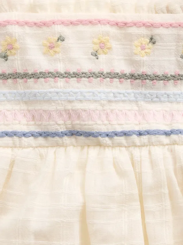 Conjunto de camiseta sin mangas bordada para bebé