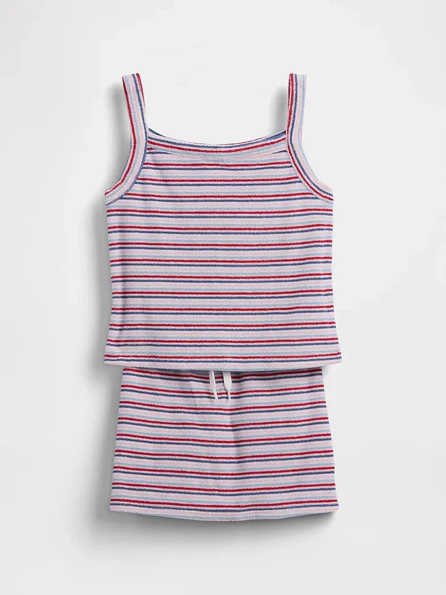 Conjunto de falda-pantalón de rizo para niños