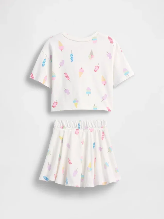 Conjunto de falda-pantalón para bebés y niños pequeños