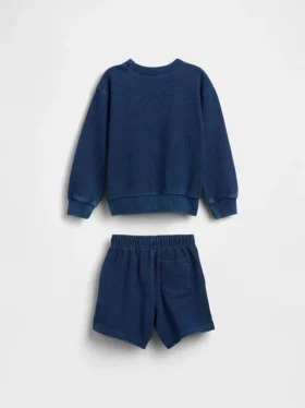 Conjunto de felpa índigo para bebés y niños pequeños