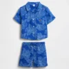 Conjunto de gasa de algodón con estampado floral para bebés y niños pequeños