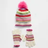 Conjunto de gorro con pompón y guantes para niños