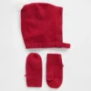 Conjunto de gorro con pompón y mitones CashSoft para bebés y niños pequeños