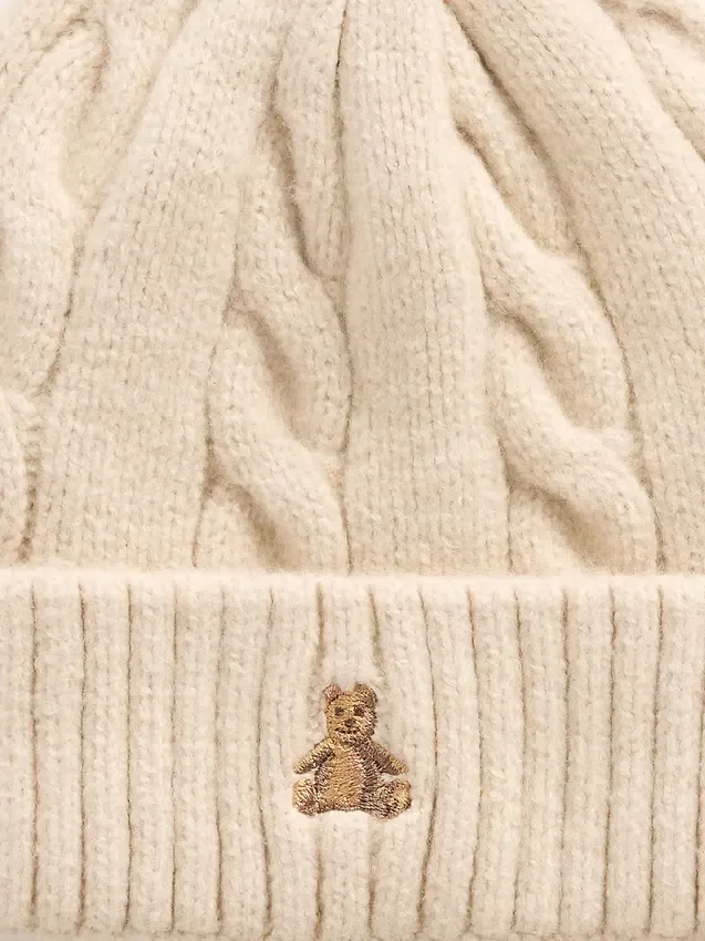 Conjunto de gorro y mitones de punto trenzado CashSoft para Bebé y Niño