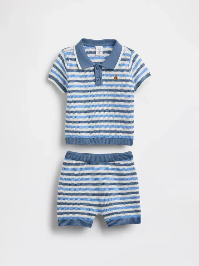 Conjunto de jerséu polo para bebé