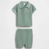Conjunto de jerséu polo para bebé
