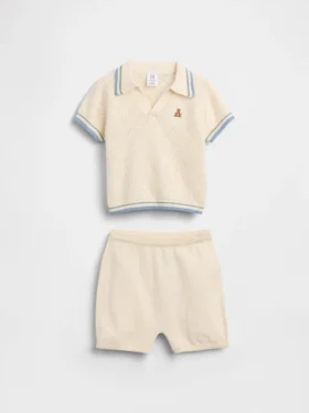 Conjunto de jerséu polo para bebé