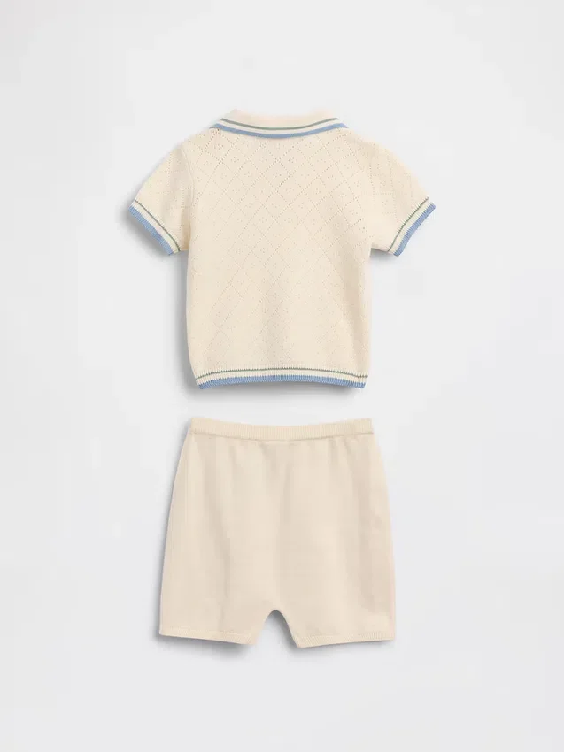 Conjunto de jerséu polo para bebé