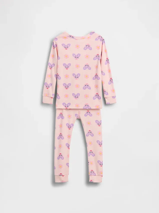 Conjunto de pijama de algodón cepillado orgánico de Barrio Sésamo para Bebé y Niño