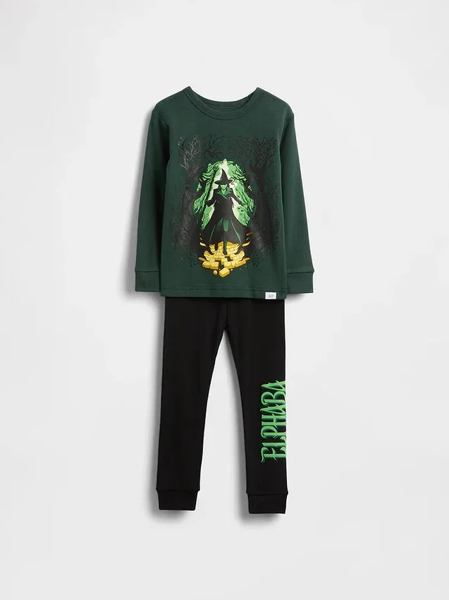 Conjunto de pijama de algodón cepillado orgánico «Wicked» para Bebé y Niño