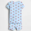 Conjunto de pijama de algodón orgánico cepillado Brannan Bear para bebés y niños pequeños en pantalones cortos