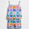 Conjunto de pijama de algodón orgánico cepillado con estampado de mariposas para Bebé y Niño (camiseta sin mangas y pantalones cortos)