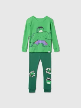 Conjunto de pijama de algodón orgánico cepillado de Marvel para Bebé y Niño