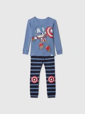 Conjunto de pijama de algodón orgánico cepillado de Marvel para Bebé y Niño