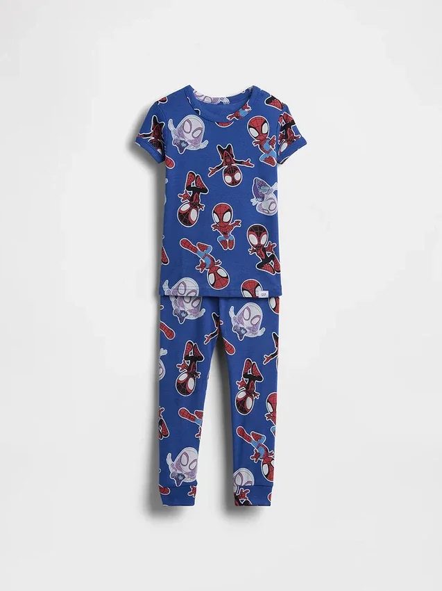 Conjunto de pijama de algodón orgánico cepillado de Marvel para Bebé y Niño