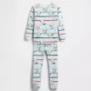 Conjunto de pijama de algodón orgánico cepillado de Snoopy para bebés y niños