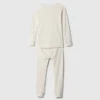 Conjunto de pijama de algodón orgánico cepillado estilo Henley para bebés y niños