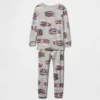 Conjunto de pijama de algodón orgánico cepillado para bebés y niños