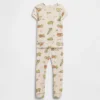 Conjunto de pijama de algodón orgánico cepillado para bebés y niños