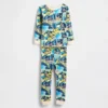 Conjunto de pijama de algodón orgánico cepillado para bebés y niños