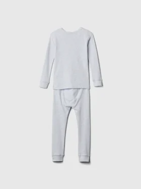Conjunto de pijama de algodón orgánico cepillado para bebés y niños