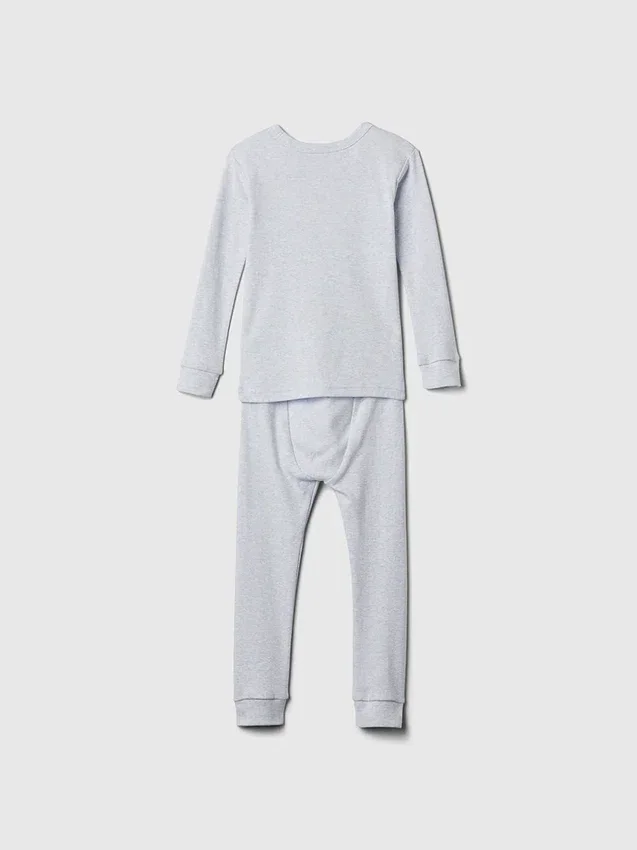 Conjunto de pijama de algodón orgánico cepillado para bebés y niños