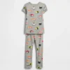 Conjunto de pijama de algodón orgánico cepillado para bebés y niños