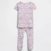 Conjunto de pijama de algodón orgánico cepillado para bebés y niños