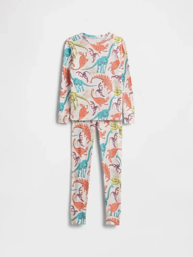 Conjunto de pijama de algodón orgánico cepillado para niños