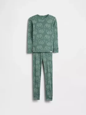 Conjunto de pijama de algodón orgánico cepillado para niños