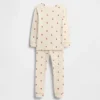 Conjunto de pijama de algodón orgánico cepillado para niños y bebés con el oso Pumpkin Bear
