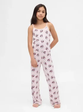 Conjunto de pijama de camiseta sin mangas reciclada para niños con Snoopy