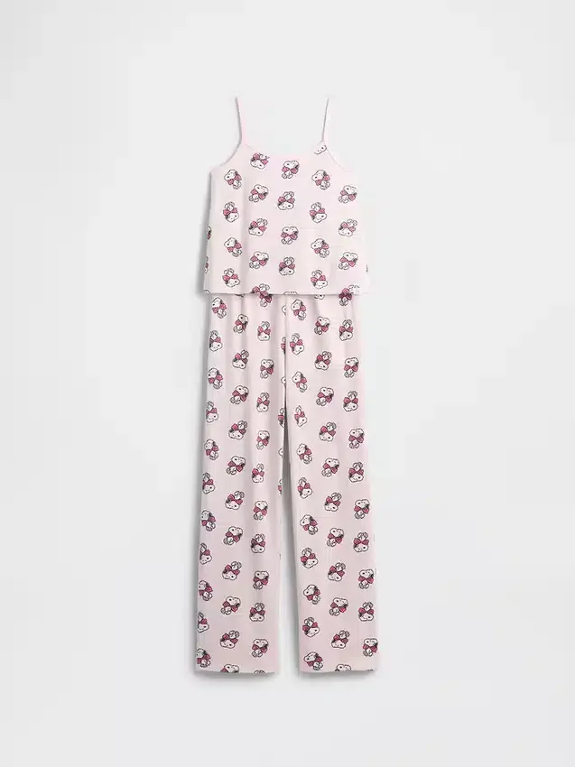Conjunto de pijama de camiseta sin mangas reciclada para niños con Snoopy