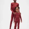 Conjunto de pijama de fiestas de algodón orgánico cepillado para niños y bebés