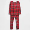 Conjunto de pijama de fiestas de algodón orgánico cepillado para niños y bebés