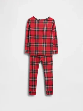 Conjunto de pijama de fiestas de algodón orgánico cepillado para niños y bebés