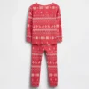 Conjunto de pijama de fiestas de algodón orgánico cepillado para niños y bebés