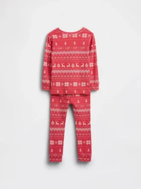 Conjunto de pijama de fiestas de algodón orgánico cepillado para niños y bebés