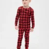 Conjunto de pijama de fiestas de algodón orgánico cepillado para niños y bebés