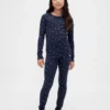 Conjunto de pijama de fiestas de algodón orgánico cepillado para niños y bebés