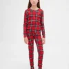 Conjunto de pijama de fiestas de algodón orgánico cepillado para niños y bebés