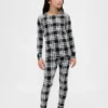 Conjunto de pijama de fiestas de algodón orgánico cepillado para niños y bebés