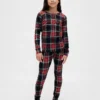 Conjunto de pijama de fiestas de algodón orgánico cepillado para niños y bebés
