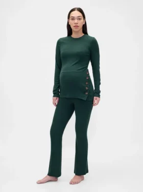 Conjunto de pijama de modal acanalado premamá