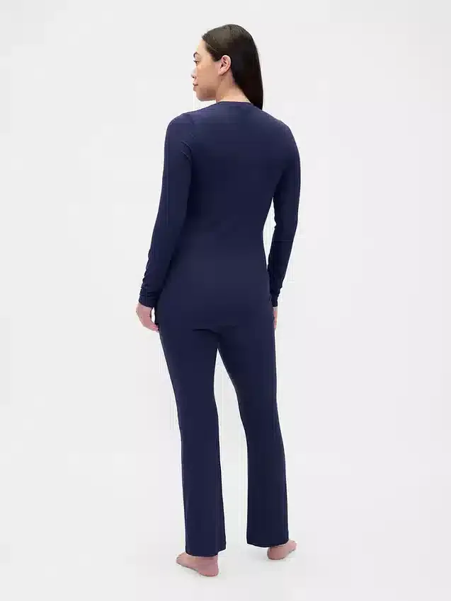 Conjunto de pijama de modal acanalado premamá
