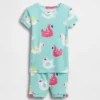 Conjunto de pijama de pantalones cortos con flotador de piscina de algodón orgánico cepillado para Bebé y Niño