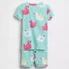 Conjunto de pijama de pantalones cortos con flotador de piscina de algodón orgánico cepillado para Bebé y Niño