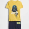 Conjunto de pijama de pantalones cortos de algodón orgánico cepillado para niños de Star Wars