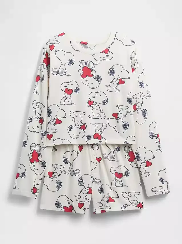 Conjunto de pijama de pantalones cortos de Snoopy reciclado para niños